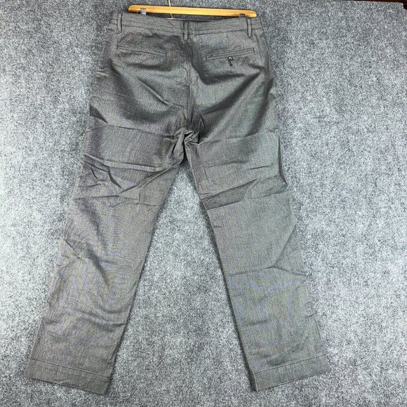 Banana Republic Pants Mens 35 Straight Fit Gray Cotton Flat Front Pockets Zip - Picture 7 of 8